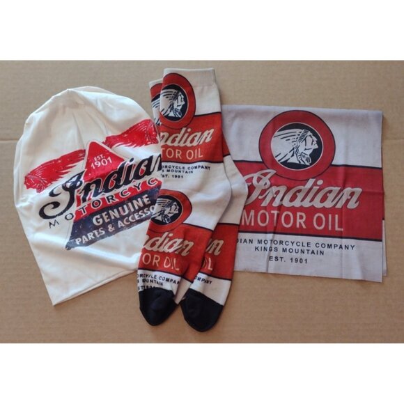 NEW / Indian Motorcycle Gift Lot of 3 (Three) Beenie, Gaiter & Socks  (2C1) - Picture 10 of 14